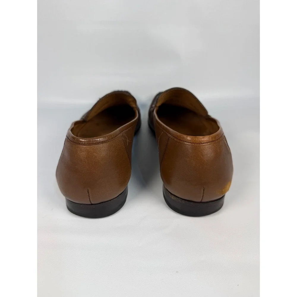 Mezlan Cafaro Brown Genuine Lizard Leather Tassel Loafer Shoes‎ Mens Size 10